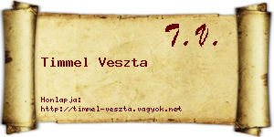 Timmel Veszta névjegykártya
